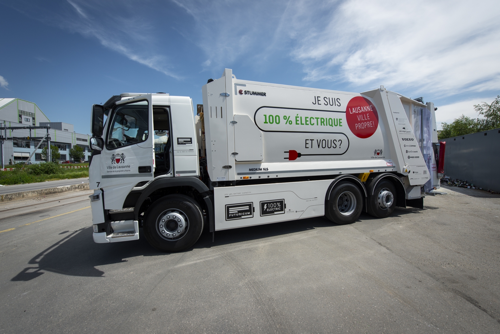 Radio Chablais Un camionpoubelle 100 électrique est désormais en service à Lausanne